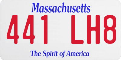 MA license plate 441LH8