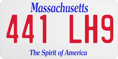 MA license plate 441LH9