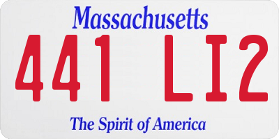 MA license plate 441LI2