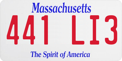 MA license plate 441LI3