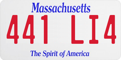 MA license plate 441LI4