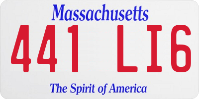MA license plate 441LI6