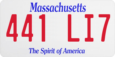 MA license plate 441LI7