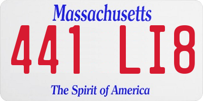 MA license plate 441LI8
