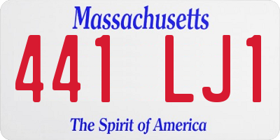 MA license plate 441LJ1