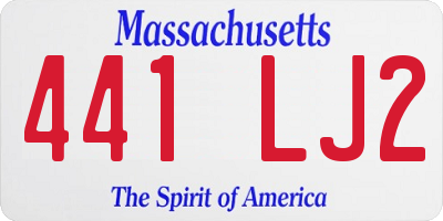 MA license plate 441LJ2