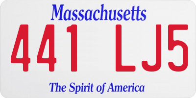 MA license plate 441LJ5