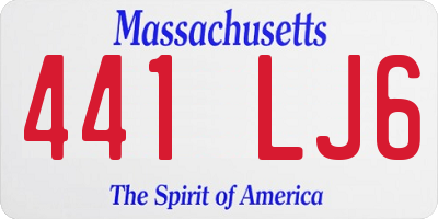 MA license plate 441LJ6