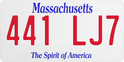 MA license plate 441LJ7