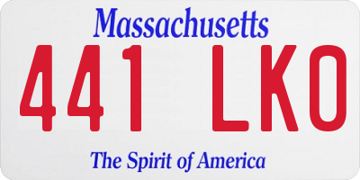 MA license plate 441LK0