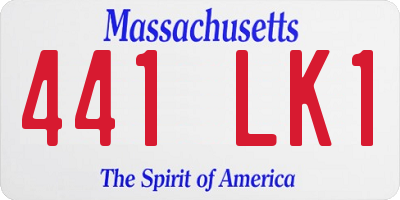 MA license plate 441LK1