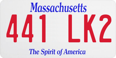MA license plate 441LK2