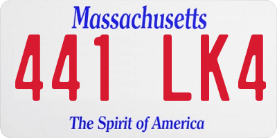MA license plate 441LK4