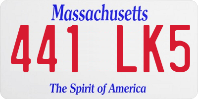 MA license plate 441LK5