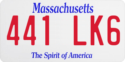 MA license plate 441LK6