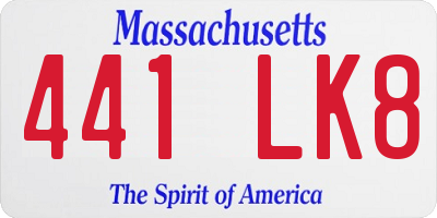 MA license plate 441LK8