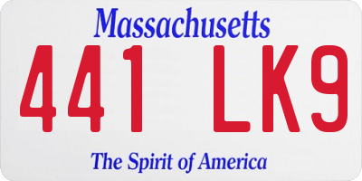 MA license plate 441LK9