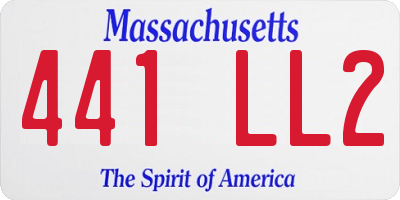 MA license plate 441LL2