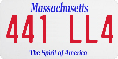 MA license plate 441LL4