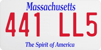 MA license plate 441LL5