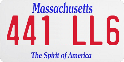 MA license plate 441LL6