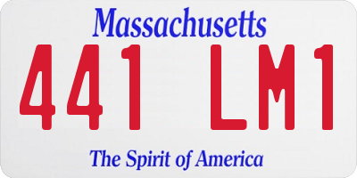MA license plate 441LM1