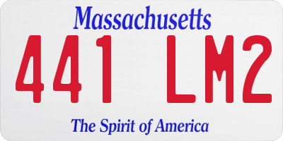 MA license plate 441LM2