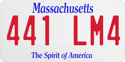 MA license plate 441LM4
