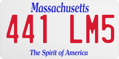 MA license plate 441LM5