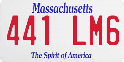 MA license plate 441LM6
