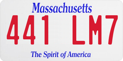 MA license plate 441LM7