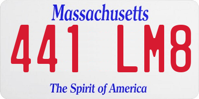 MA license plate 441LM8