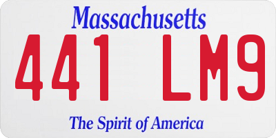 MA license plate 441LM9