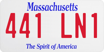 MA license plate 441LN1