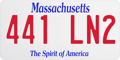 MA license plate 441LN2