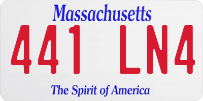MA license plate 441LN4