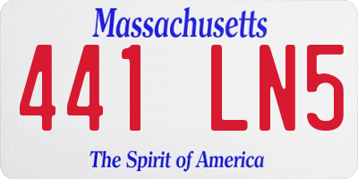 MA license plate 441LN5