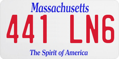 MA license plate 441LN6