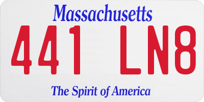 MA license plate 441LN8
