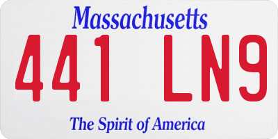MA license plate 441LN9