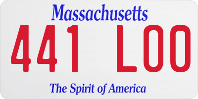 MA license plate 441LO0