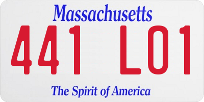 MA license plate 441LO1
