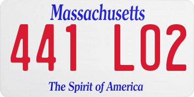 MA license plate 441LO2