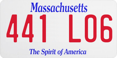 MA license plate 441LO6