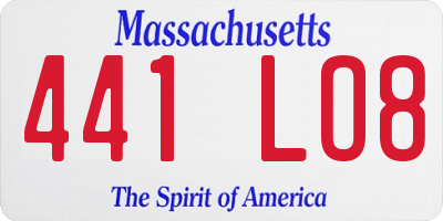 MA license plate 441LO8
