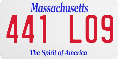 MA license plate 441LO9
