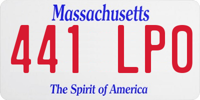 MA license plate 441LP0