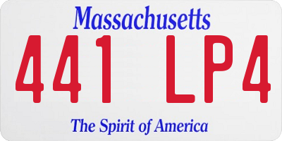 MA license plate 441LP4