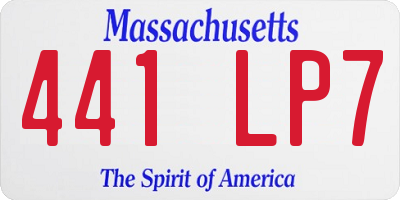 MA license plate 441LP7