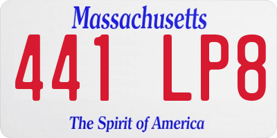 MA license plate 441LP8